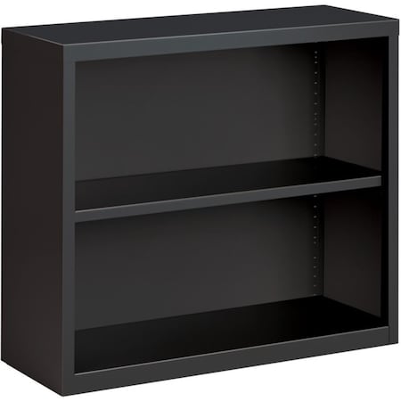 Lorell Fortress Series Wood Veneer 2 Shelves Bookcase Charcoal LLR59691
